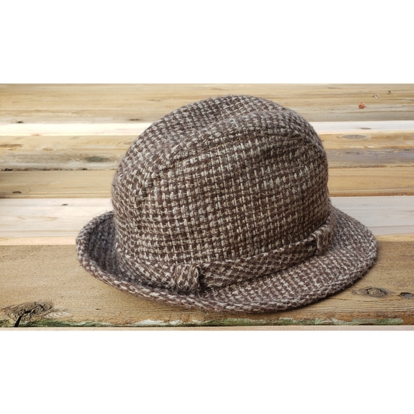 SOLD Wool Tweed Vintage Fedora Hat Fall Style S - Picture 4 of 6
